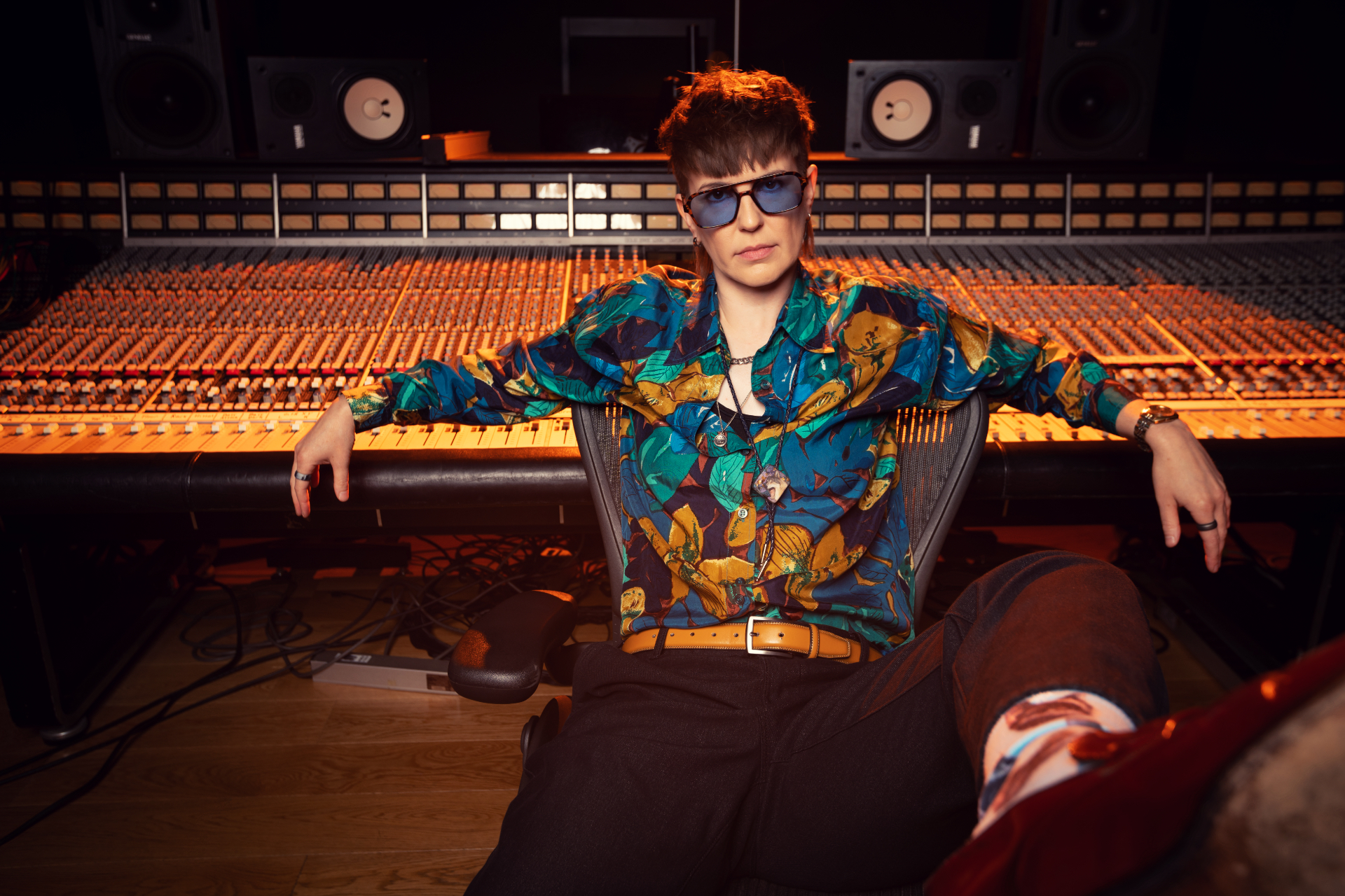 Cat Hiltz in studio